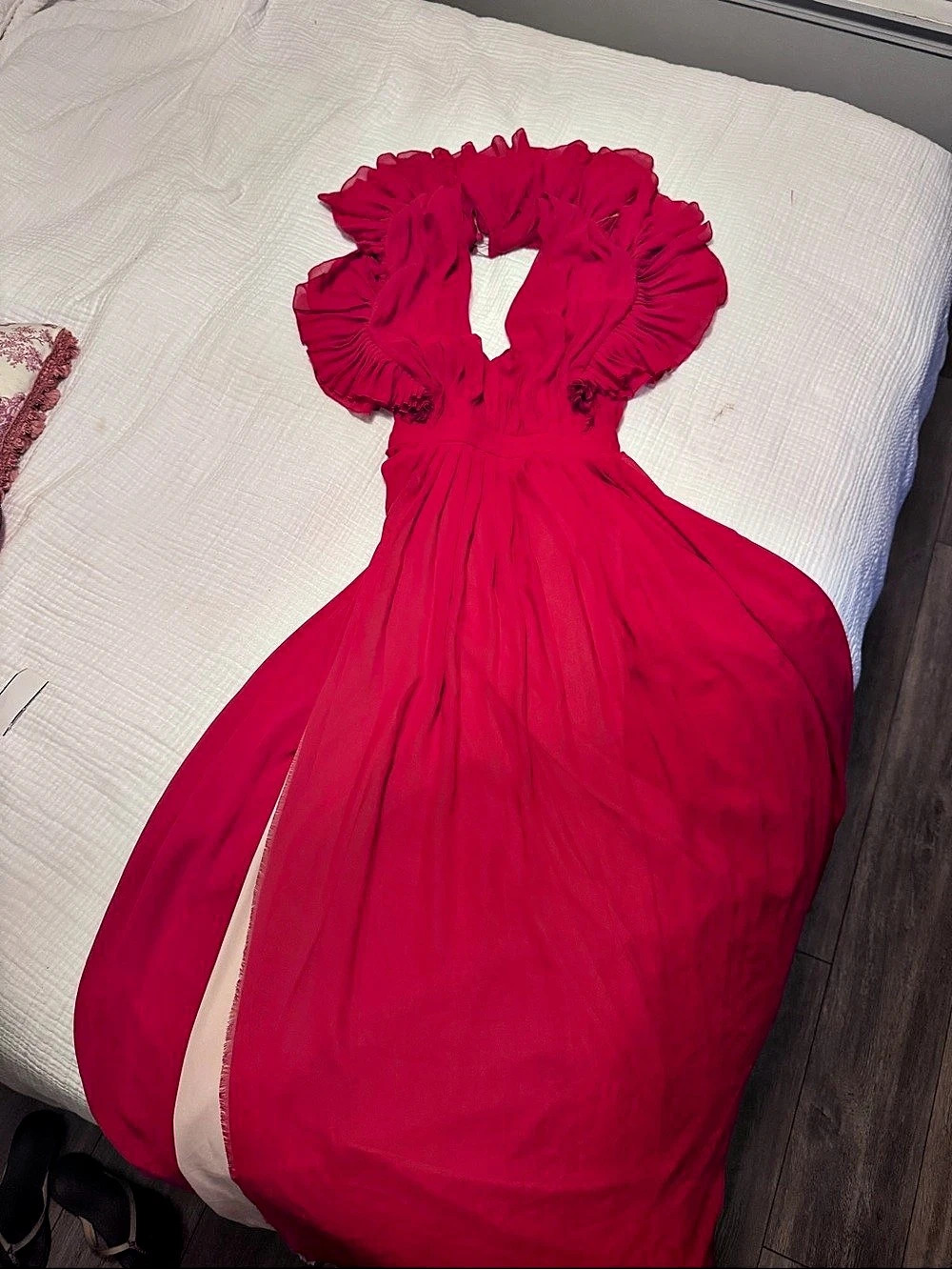 Philosophy di Lorenzo Serafini Ruffled Maxi Dress in Red Size 8